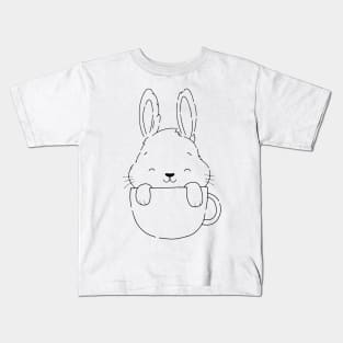 Funny and Cute  Rabbit ,happy Easter cartoon, Cartoon style Kids T-Shirt